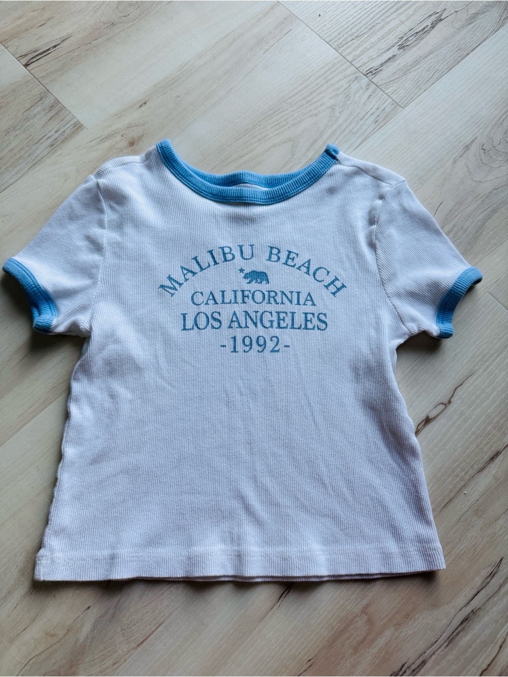 Malibu Beach Social Culture White & Light Blue Kids/Juniors Graphic Tee